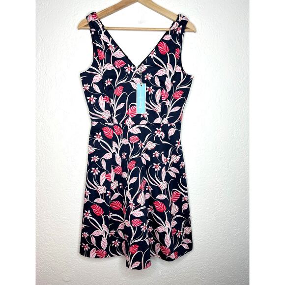 Draper James Knot Shoulder Floral A-Line Dress 6 NWT - Picture 2 of 10